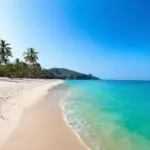 Tranquil beach scene